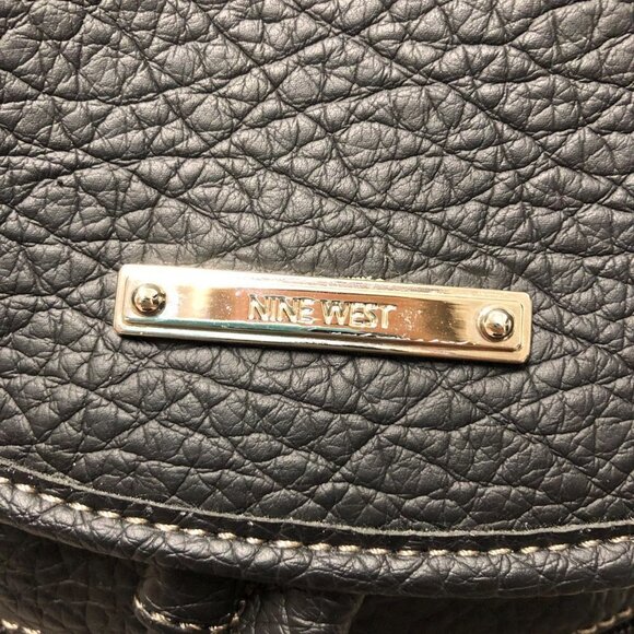 Nine West Black Vegan Leather Mini Backpack Y2K Adjustable Straps Small Bookbag - Picture 11 of 13